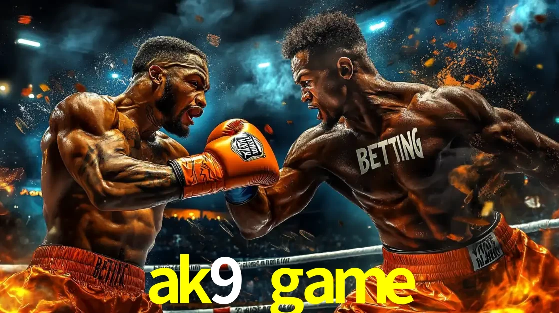 Dois boxeadores em uma luta intensa e explosiva, representando a adrenalina e as oportunidades de apostas em esportes de combate disponíveis na plataforma ak9 game.