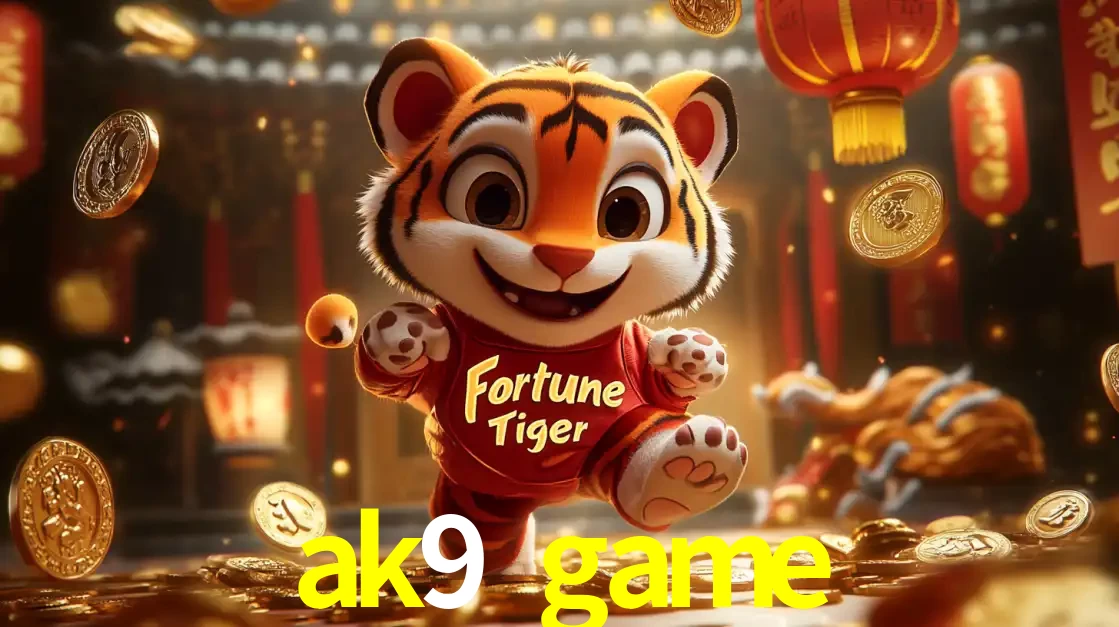 O alegre personagem do Fortune Tiger correndo sobre um caminho de moedas de ouro, simbolizando os grandes prêmios e a diversão do popular jogo de slot do ak9 game.